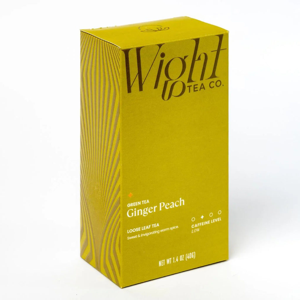 Wight Tea Company Ginger Peach Green Tea box