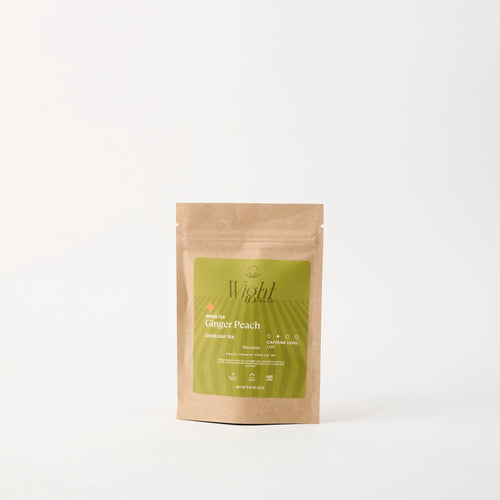 Ginger Peach Green Tea sampler loose-leaf package