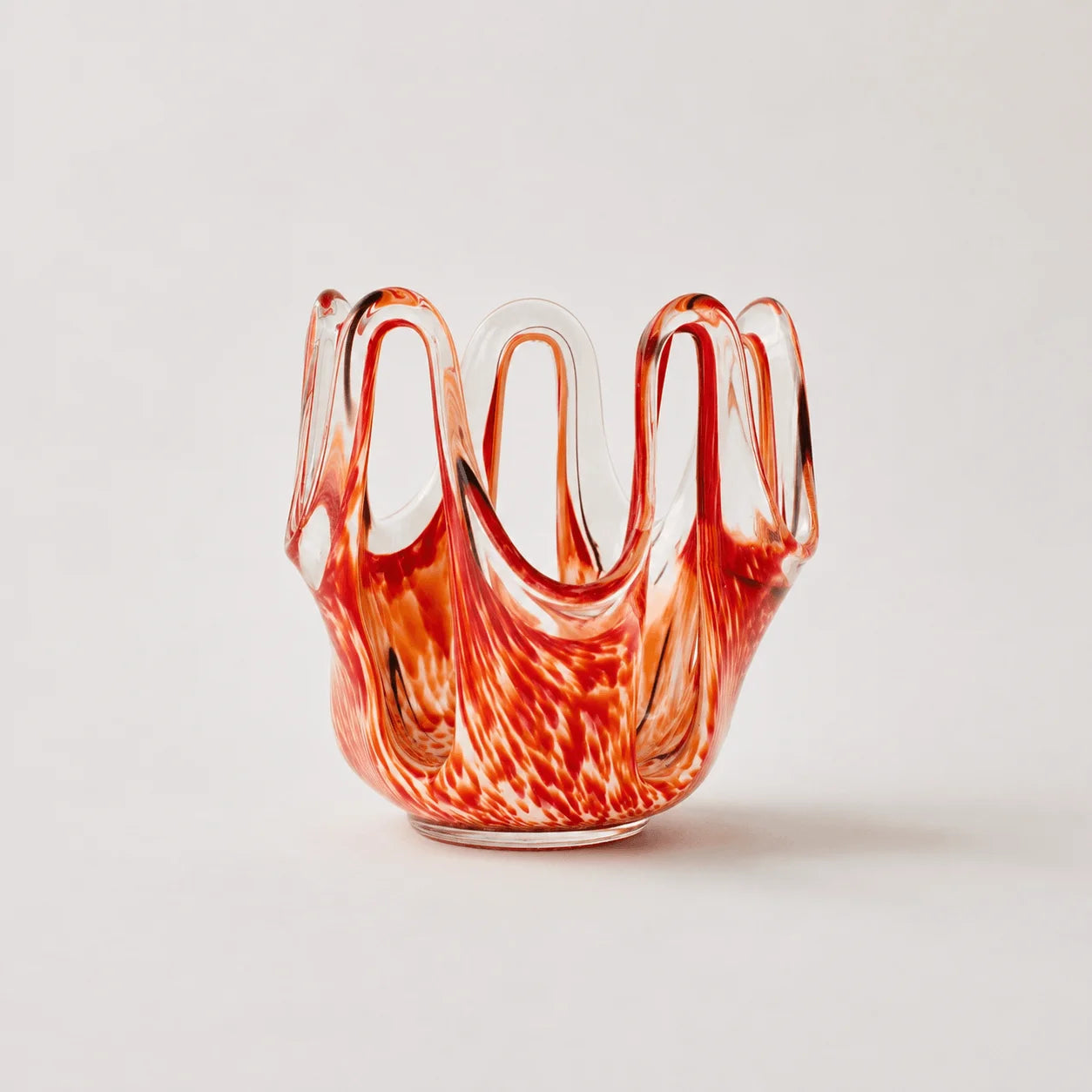 StillAura glass lotus candle holder; elegant home fragrance accessory, perfect glass candlestick or candle stand.