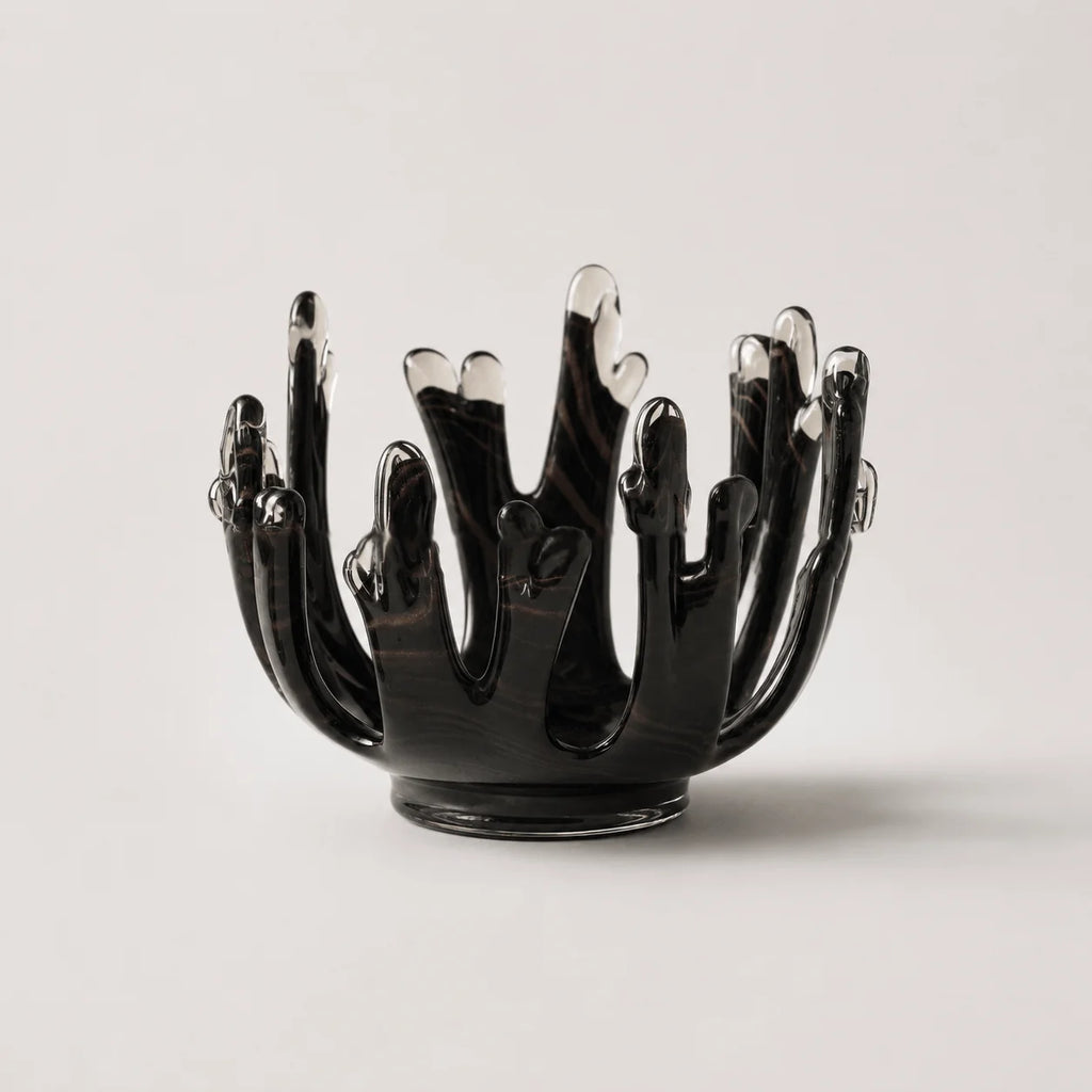 StillAura Glass Lotus Candle Holder: elegant clear glass candlestick, a beautiful home fragrance accessory.
