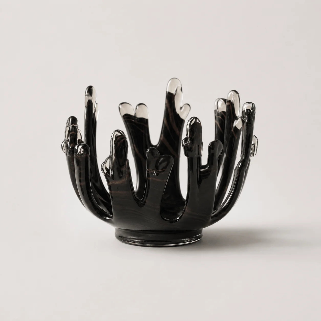 StillAura Glass Lotus Candle Holder: elegant clear glass candlestick, a beautiful home fragrance accessory.