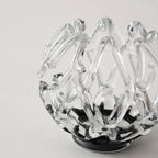 StillAura glass lotus candle holder, a decorative glass candlestick and candle stand for home fragrance accessory.
