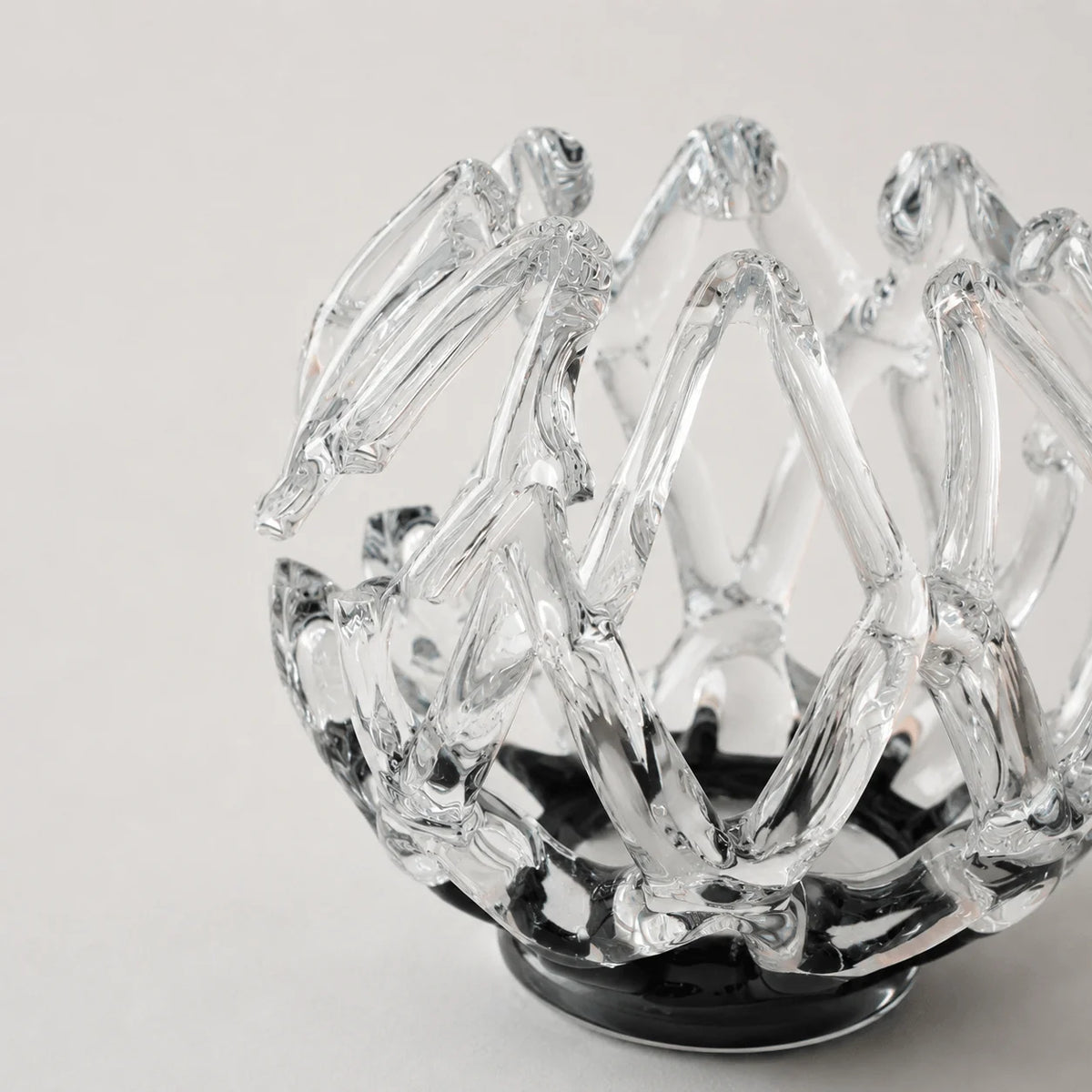 StillAura glass lotus candle holder, a decorative glass candlestick and candle stand for home fragrance accessory.