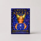 Moonveil Crystal Angels Oracle Cards: 44-card divination deck featuring beautiful angel art on display.
