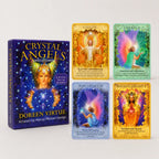 Moonveil Crystal Angels Oracle Cards, a 44-card divination deck featuring beautiful angel artwork, with multiple card...