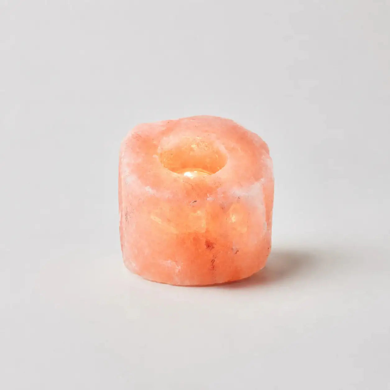 LumaStone Rose Mineral Salt Crystal, a natural glowing decorative home decor healing crystal.