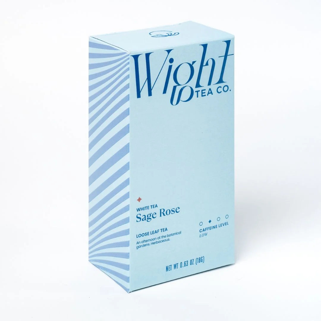 Sage Rose White Tea box by Wight Tea Company