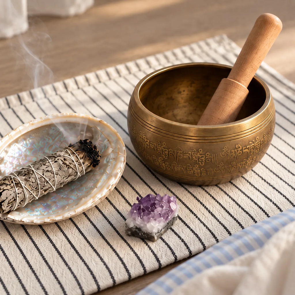 StillAura handmade copper singing bowl, perfect for yoga, meditation, and unique home decor.