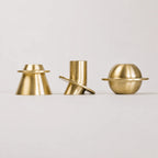 StillAura copper geometric candle holder, a modern table decoration and candlestick ornament.