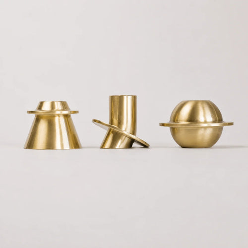 StillAura copper geometric candle holder, a modern table decoration and candlestick ornament.