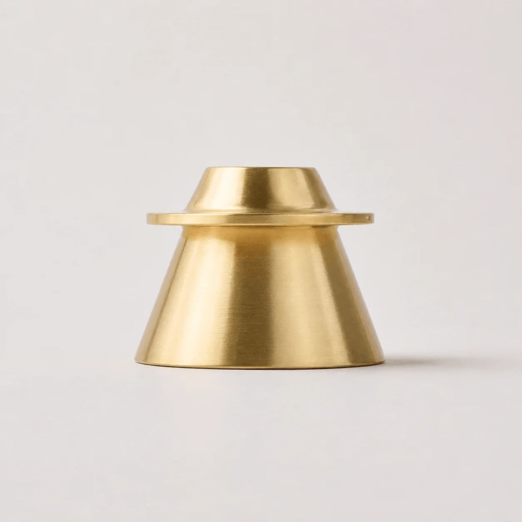 StillAura copper geometric candle holder, elegant table decoration, modern candlestick ornament.