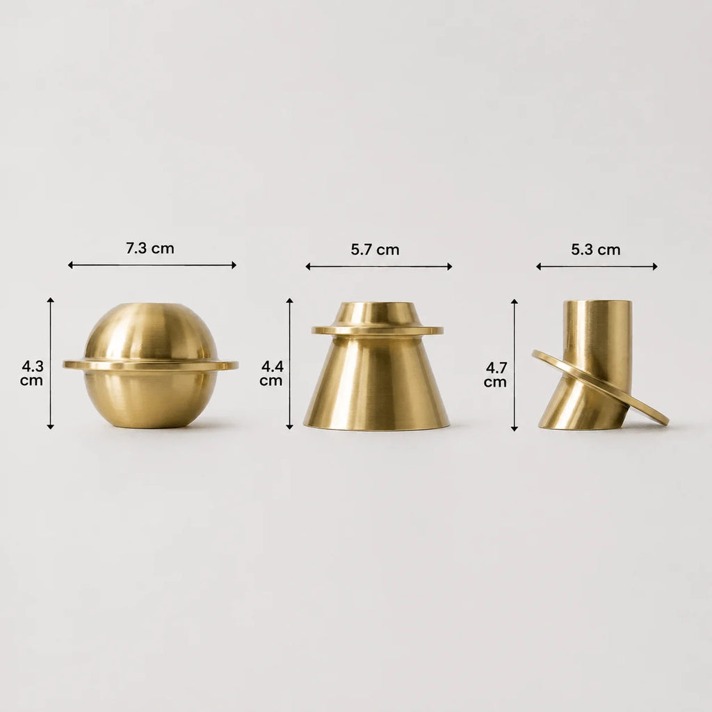 StillAura copper geometric candle holder, a modern table decoration or candlestick ornament.