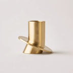 StillAura copper geometric candle holder for table decoration, elegant candlestick ornament.
