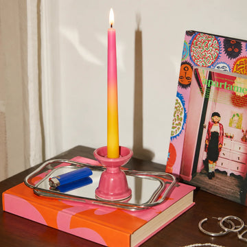 StillAura pink ceramic mini candle holder, a Nordic branch candlestick design.