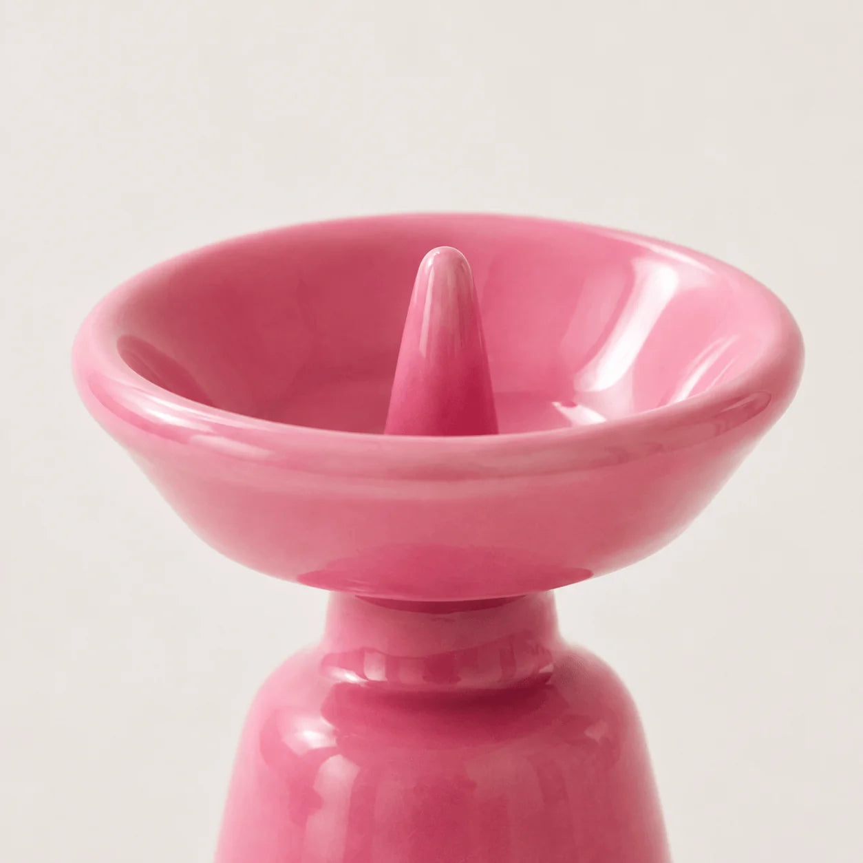 StillAura pink ceramic mini candle holder, Nordic branch design, perfect for taper candlesticks.