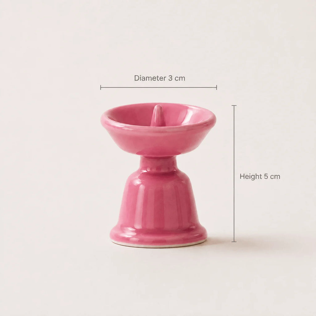StillAura pink ceramic mini candlestick, a Nordic branch candle holder design.