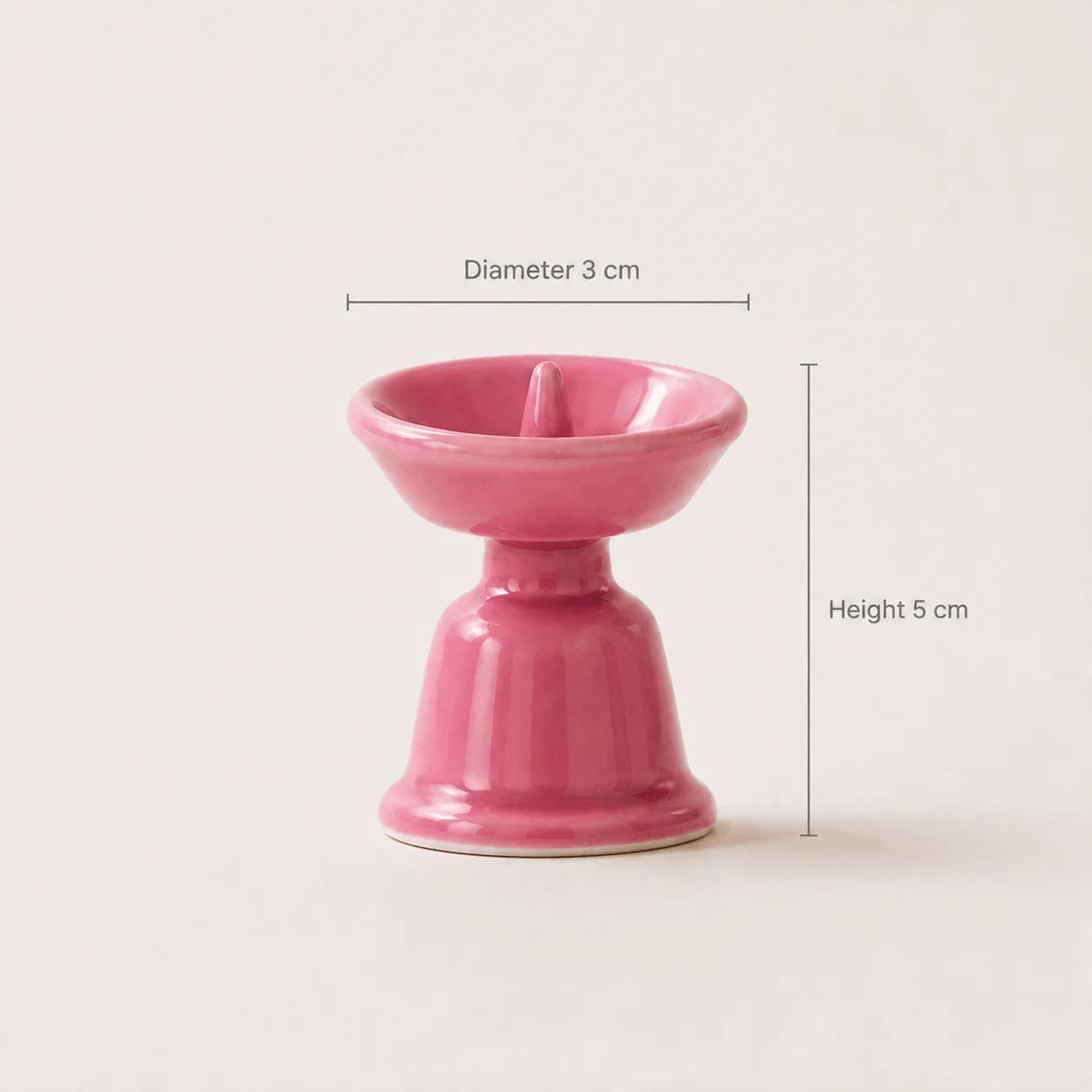 StillAura pink ceramic mini candlestick, a Nordic branch candle holder design.