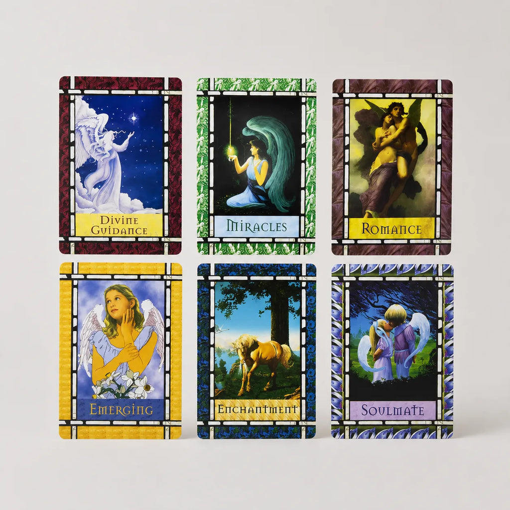 Moonveil Angels Oracle Cards, Healing With the Angels divination card deck, coated paper cards.
