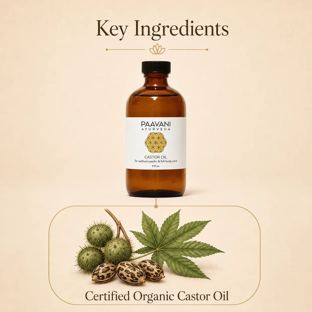 Paavani Ayurveda Castor Oil lifestyle application for body care