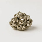 LumaStone raw natural pyrite stone ornament, a sparkling metallic gold crystal raw stone decorative object.