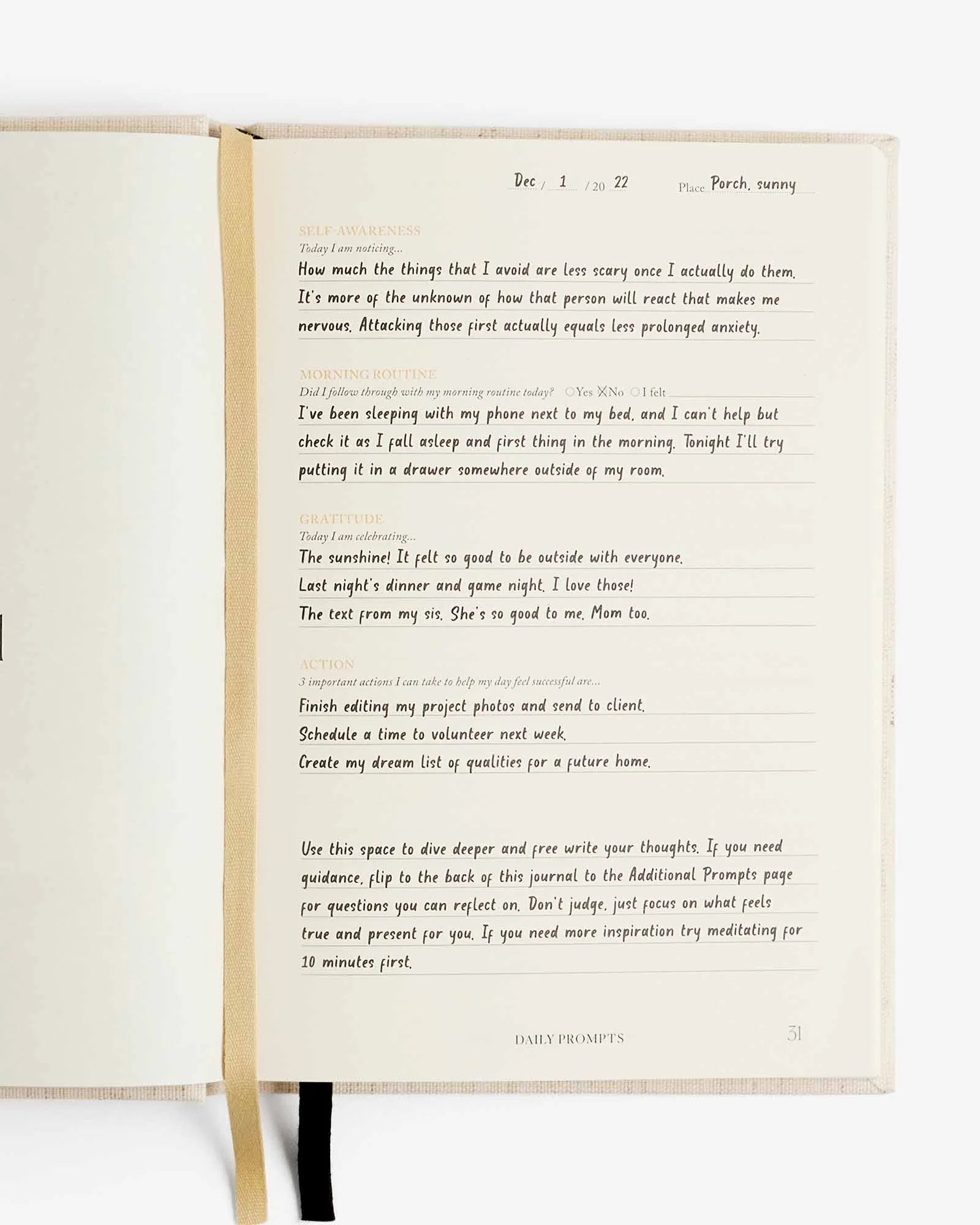 Intelligent Change Notes to Mindfulness Journal in linen