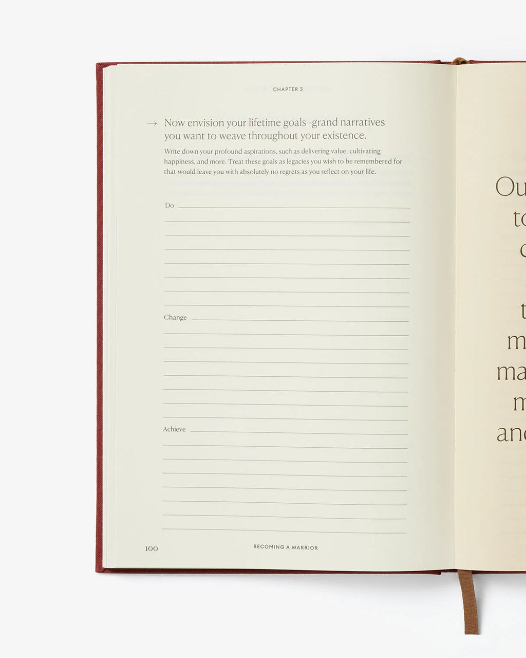 Back view of the Becoming a Warrior Journal