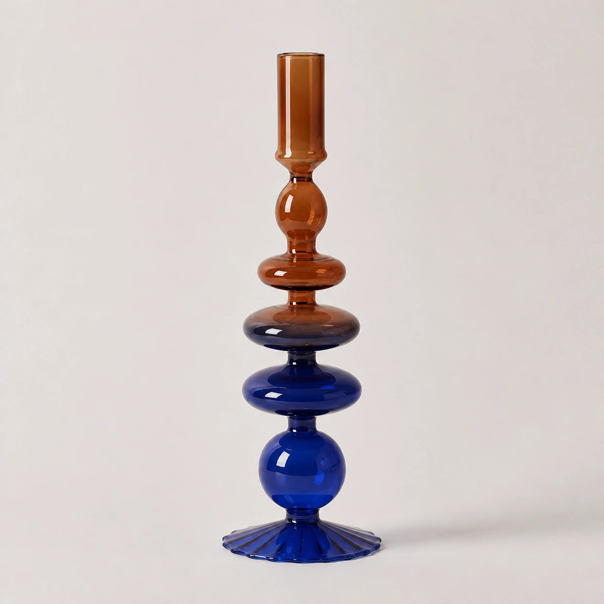 StillAura airbrushed glass candle holder, featuring a sleek, minimalist design, perfect decorative candle accessory.