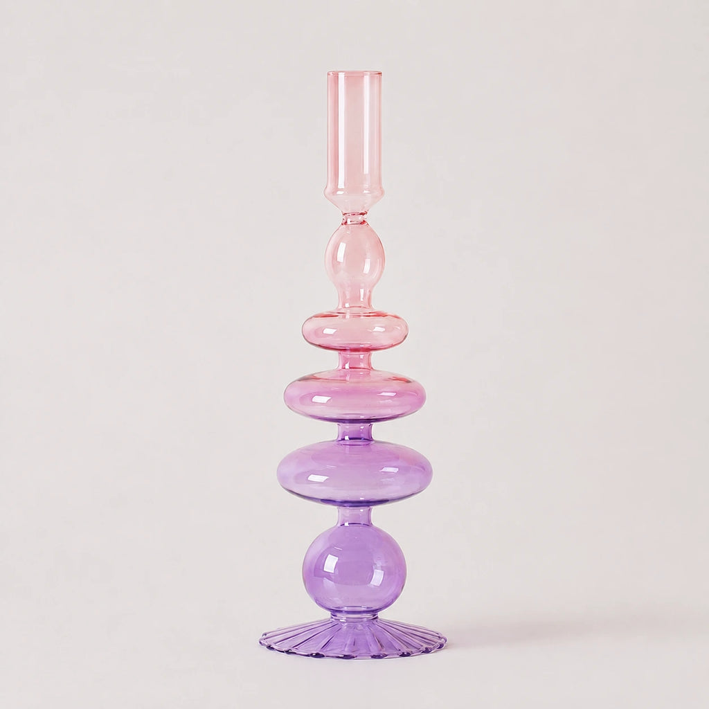 StillAura airbrushed glass candle holder, elegant minimalist decor for a subtle glow.