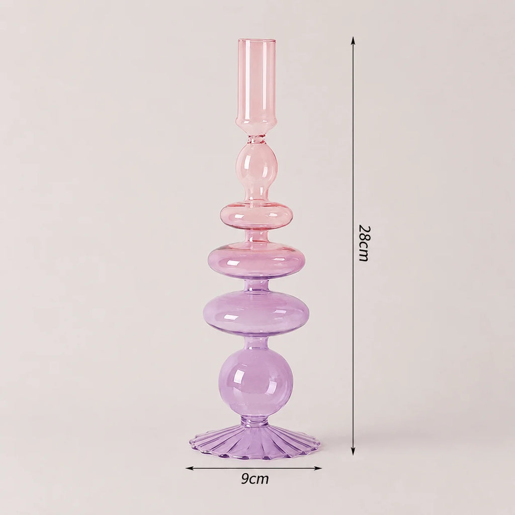 StillAura airbrushed glass candle holder; minimalist decorative accessory for home decor.