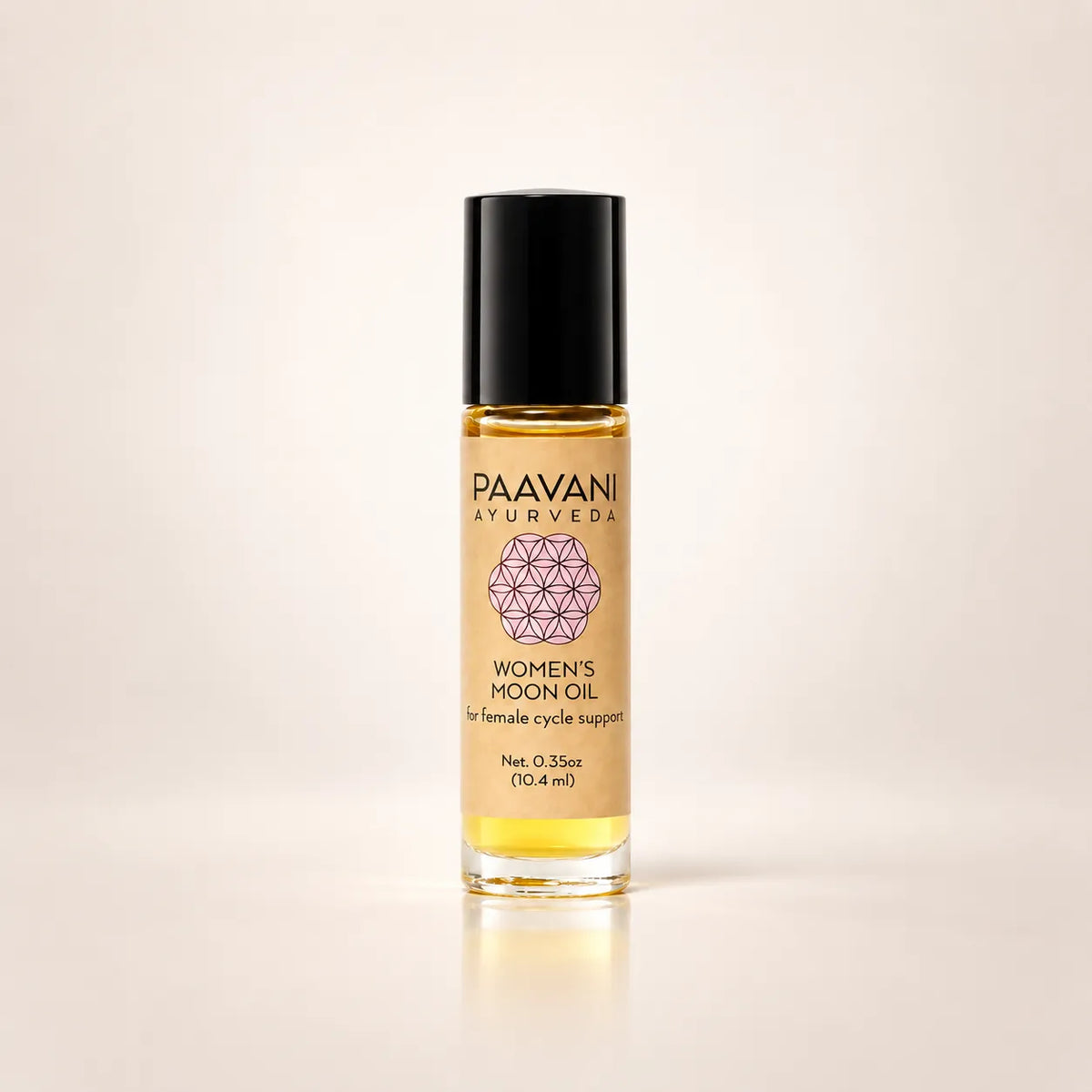 Paavani Ayurveda Women’s Moon Oil glass roll-on bottle