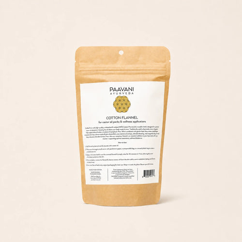 Paavani Ayurveda Organic Cotton Flannel folded for castor oil pack rituals