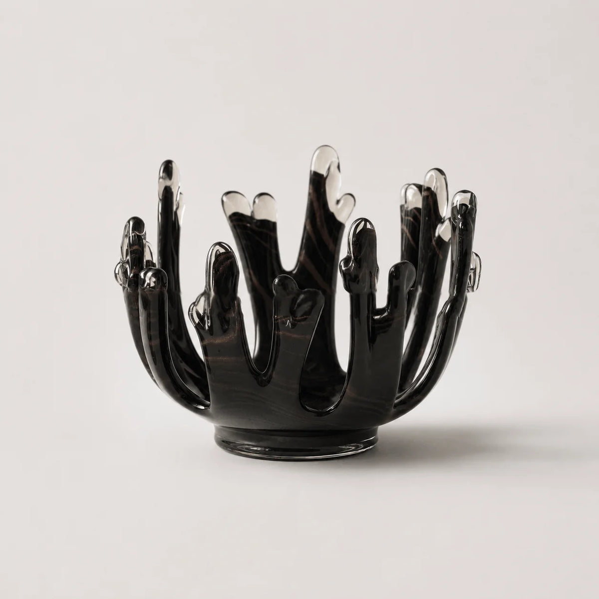 StillAura Glass Lotus Candle Holder: elegant clear glass candlestick, a beautiful home fragrance accessory.