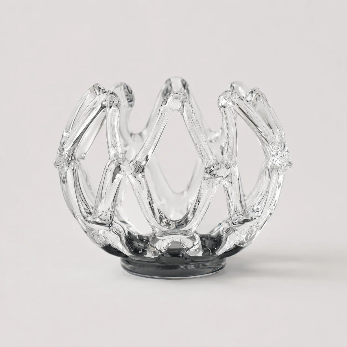 StillAura glass lotus candle holder; elegant home fragrance accessory, perfect for candles.