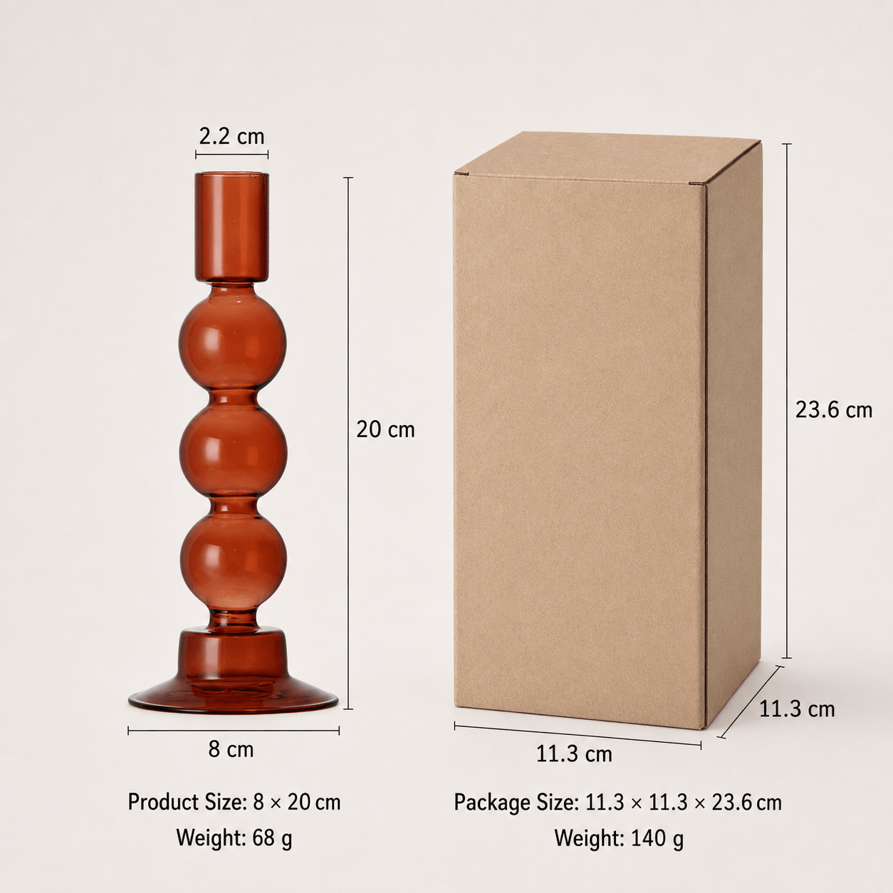 StillAura borosilicate glass candle holder, elegant decorative glass candlestick for home decor.