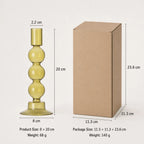 StillAura borosilicate glass candle holder, elegant clear glass candlestick for modern home decor.