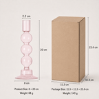 StillAura borosilicate glass candle holder, clear decorative glass candlestick for elegant home decor.