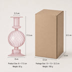 StillAura borosilicate glass candle holder for elegant home decor. Clear glass candlestick design.