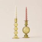 StillAura crystal multicolored candle holders, European block cup candle decor on white surface.