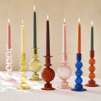 StillAura borosilicate glass candle holder, a clear decorative glass candlestick perfect for home decor.