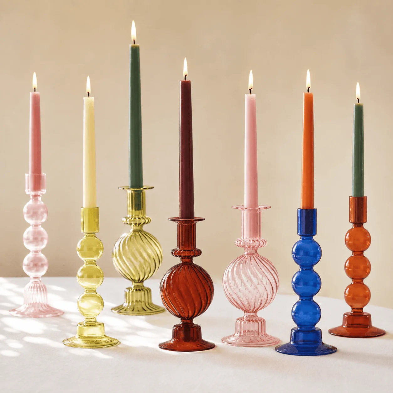 StillAura borosilicate glass candle holder, a clear decorative glass candlestick perfect for home decor.