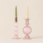 StillAura crystal multicolored candle holders, European block cup candle decor on white surface.