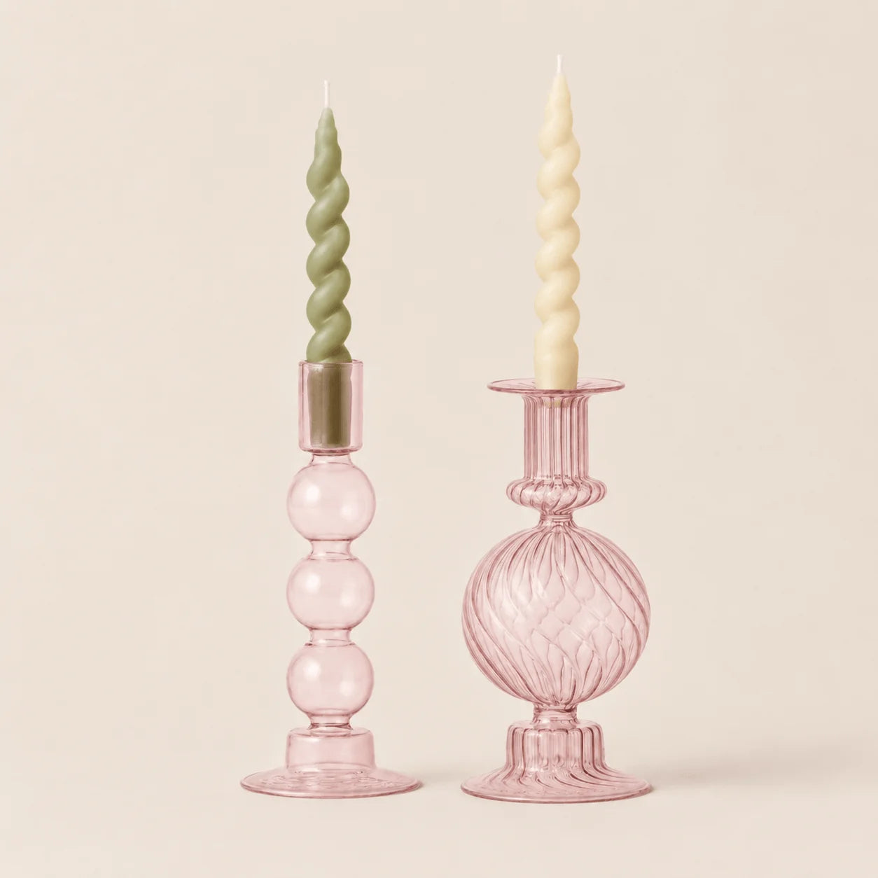 StillAura crystal multicolored candle holders, European block cup candle decor on white surface.