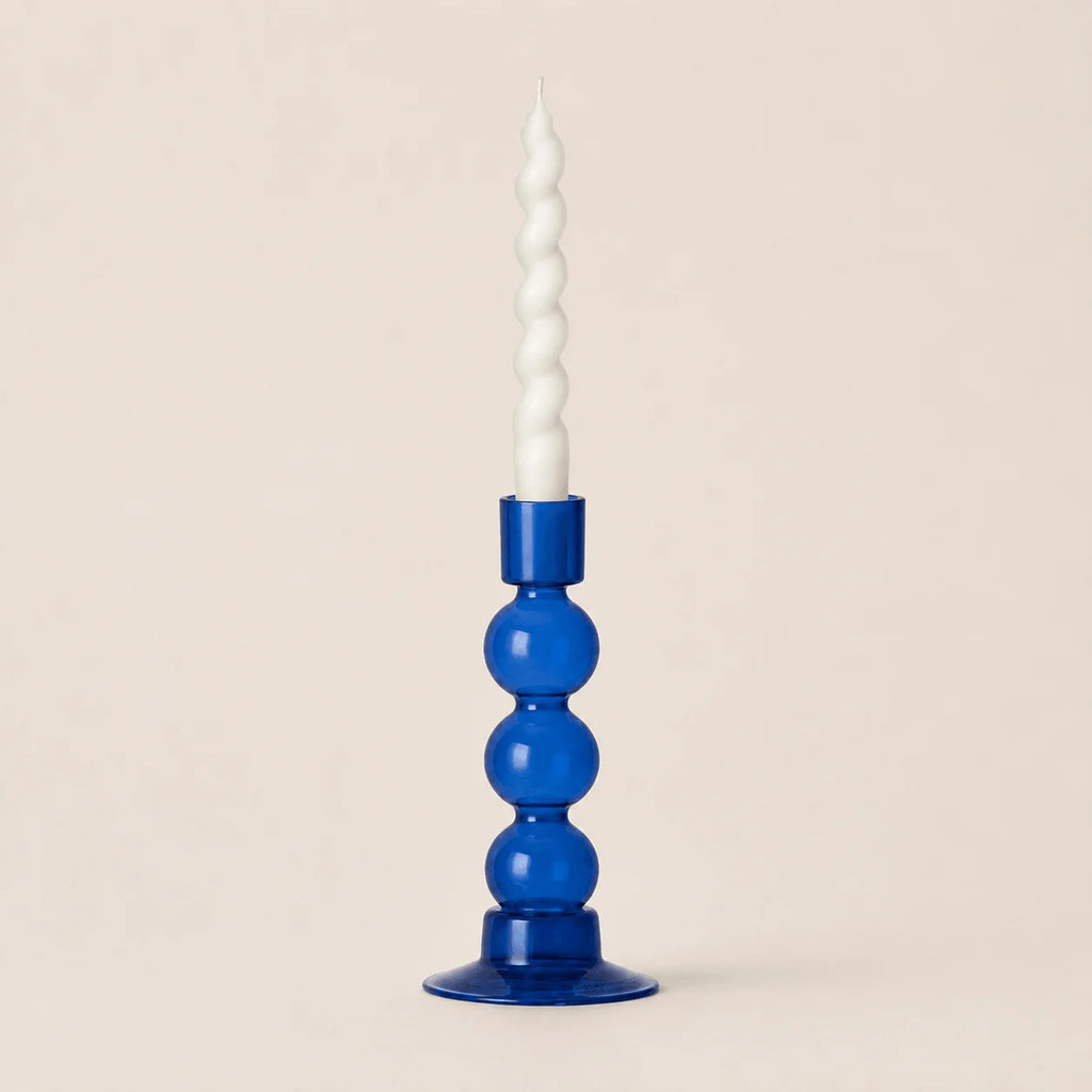 StillAura crystal multicolored candle holders, European block cup candle decor on white surface.