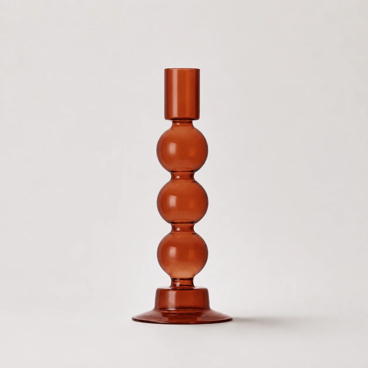 StillAura borosilicate glass candle holder, elegant transparent glass candlestick for home decor.
