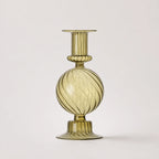 StillAura borosilicate glass candle holder, elegant transparent glass candlestick for home decor.