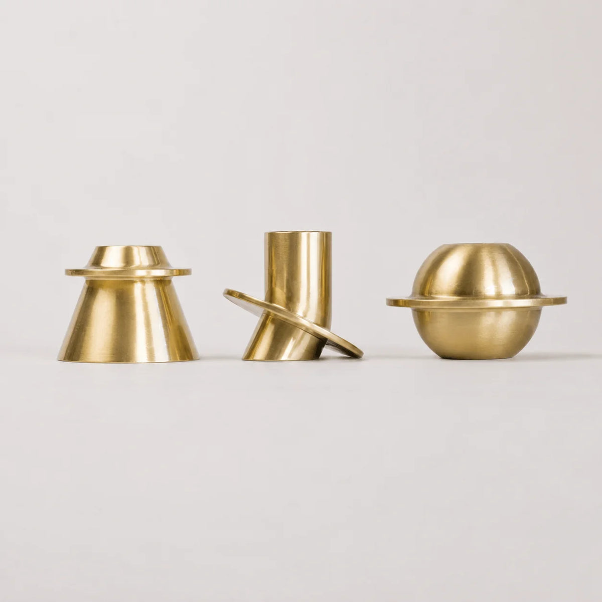 StillAura copper geometric candle holder, a modern table decoration and candlestick ornament.