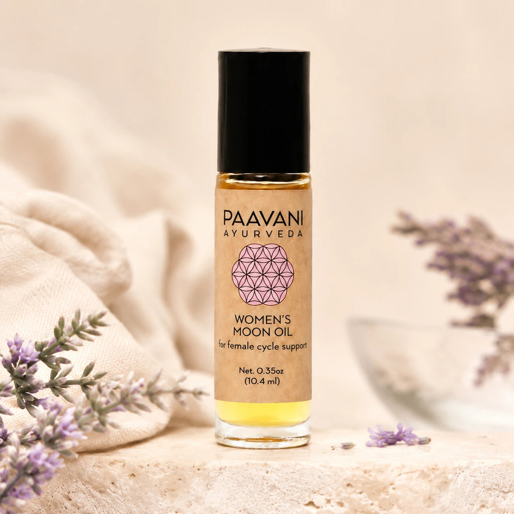 Paavani Ayurveda Women's Moon Oil product bottle detail