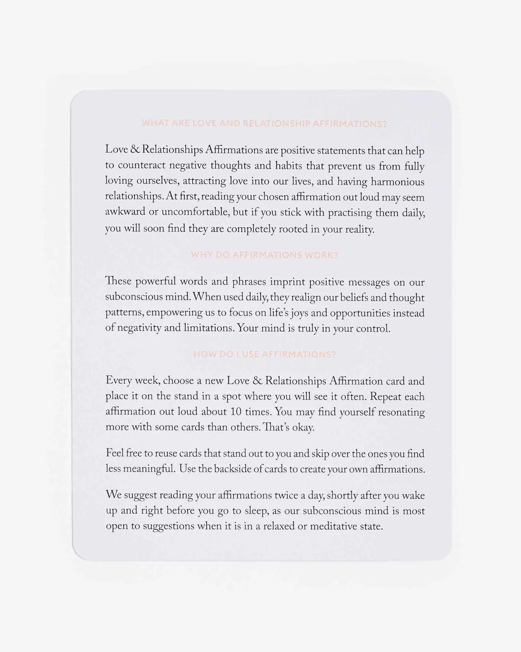 Mindful Affirmations for Love and Relationships by Intelligent Change