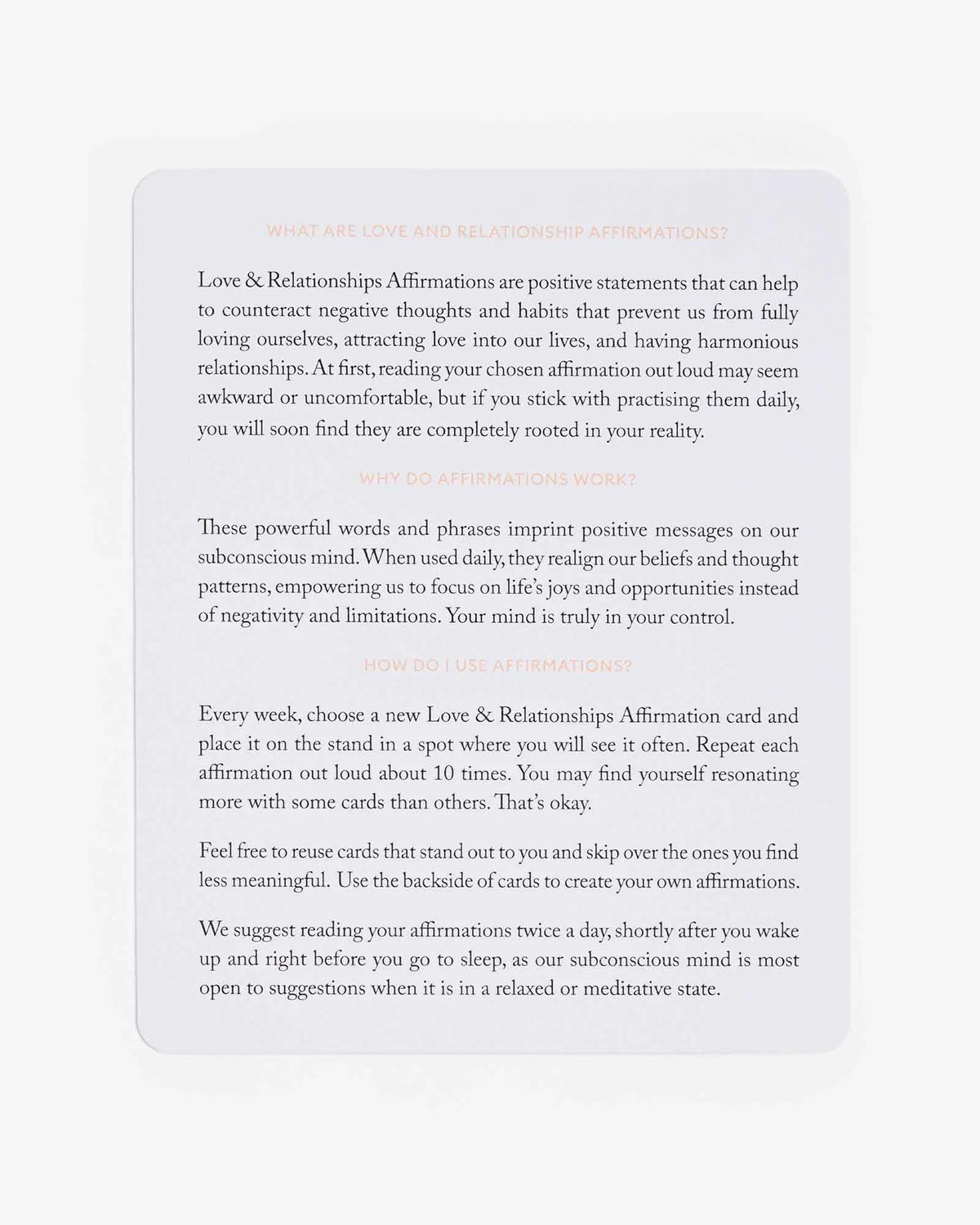 Mindful Affirmations for Love and Relationships by Intelligent Change