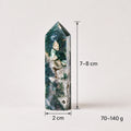 LumaStone green agate polished crystal column, a decorative crystal ornament ideal for crystal decor displays.